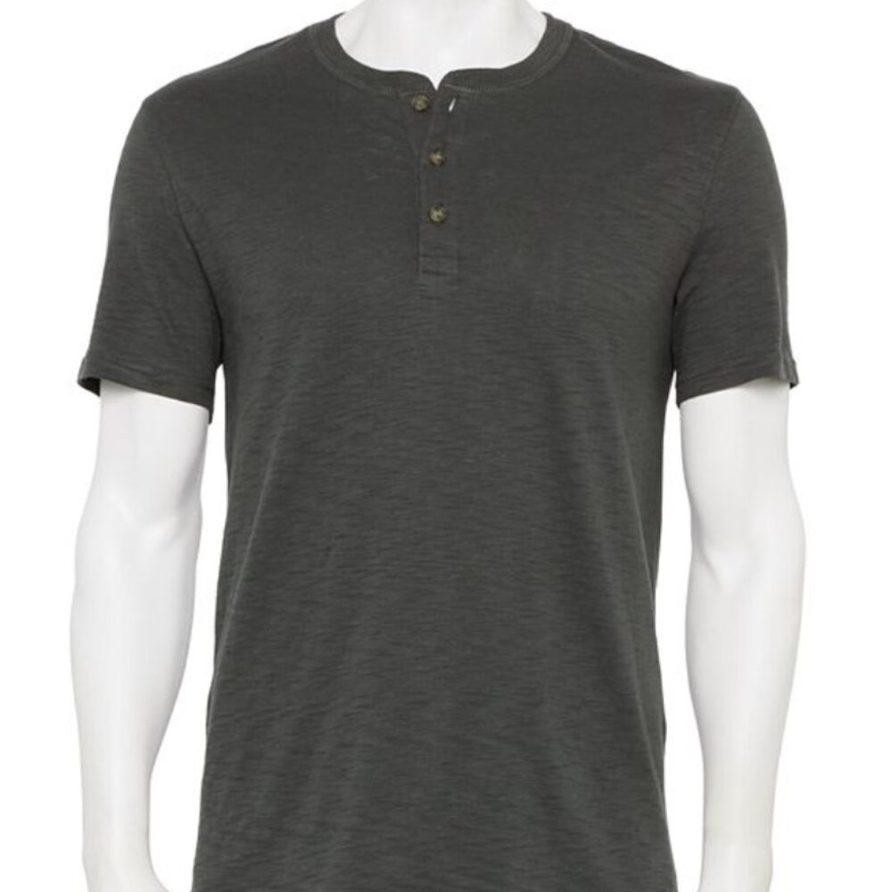 Men's Sonoma Everyday Short Sleeve Henley, Small, Gray